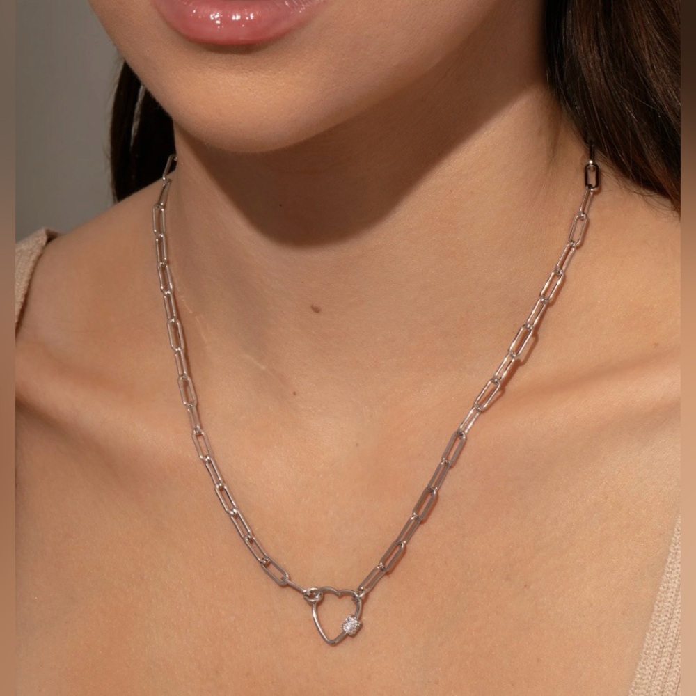 NEW Uncommon James Silver Locked Heart Necklace